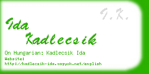 ida kadlecsik business card